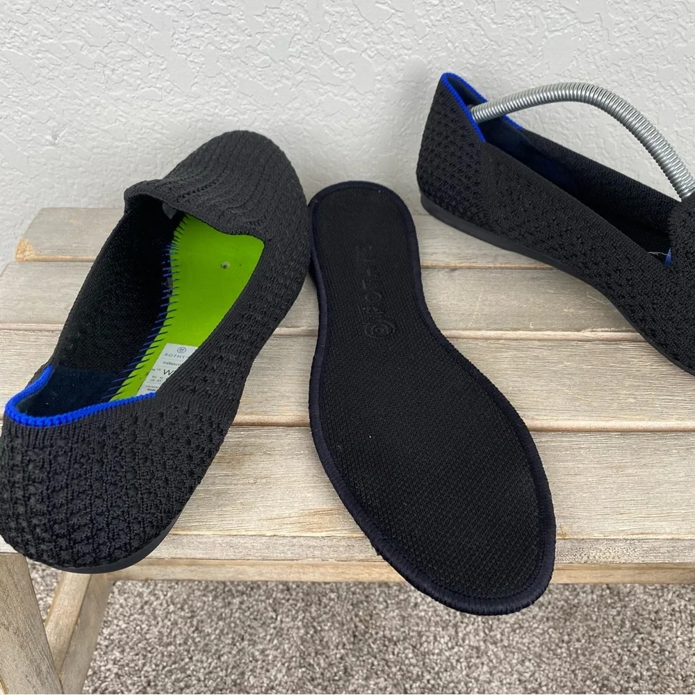 Rothy's Rothy Rothys The Loafer Black Knit Slip-On Flat Shoes Women's Size 11 - Picture 9 of 11